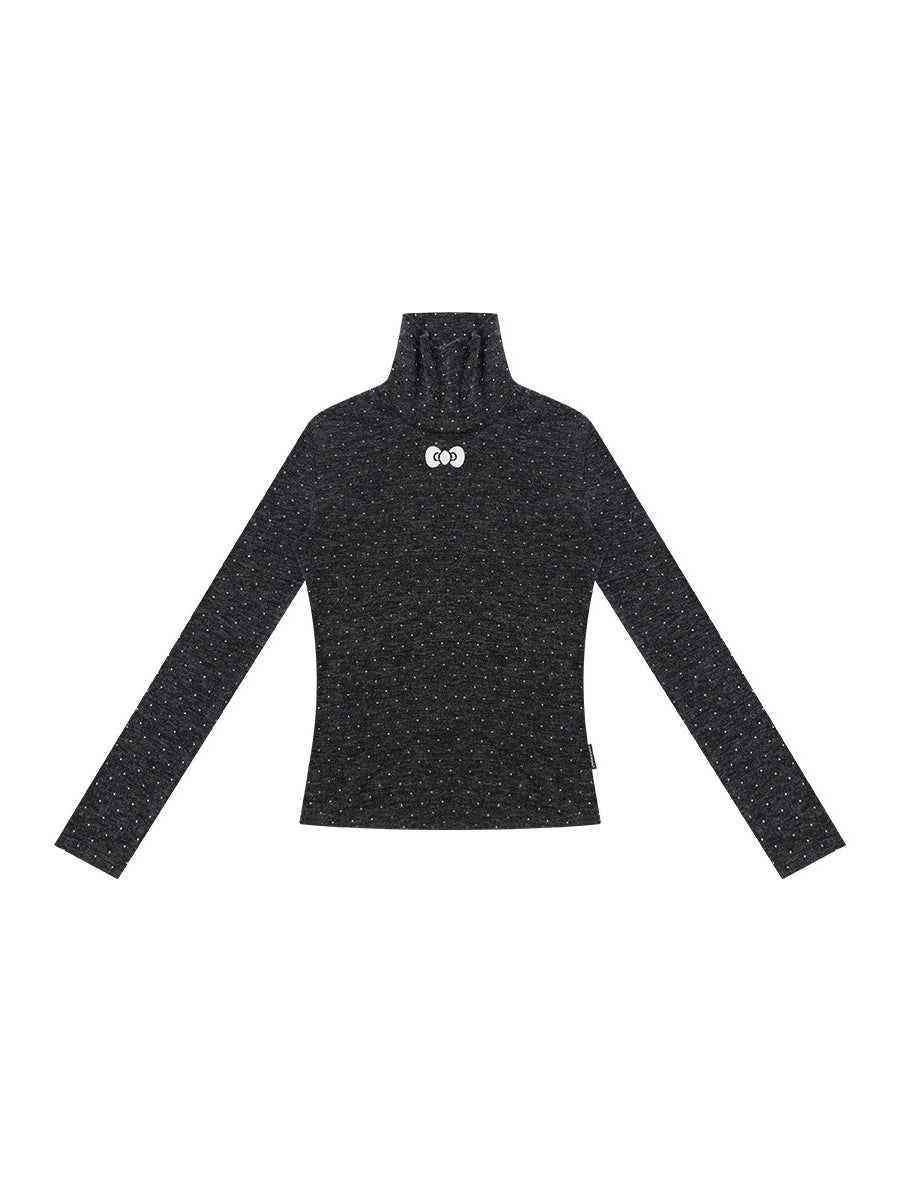 Cocoa Dot Turtleneck Tops-Tops-ntbhshop