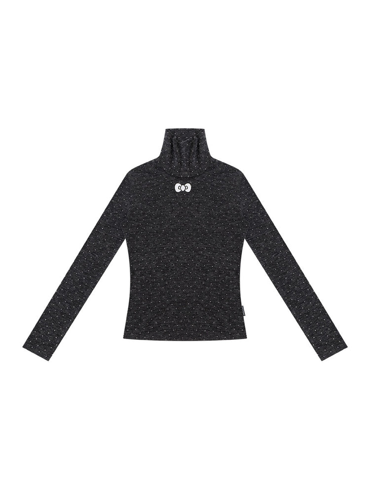 Cocoa Dot Turtleneck Tops-Tops-ntbhshop
