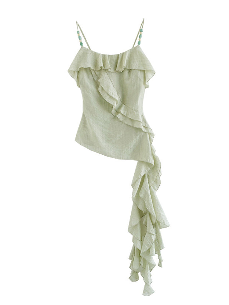 Honeydew Ruffle Top & Maxi Skirt-Sets-ntbhshop