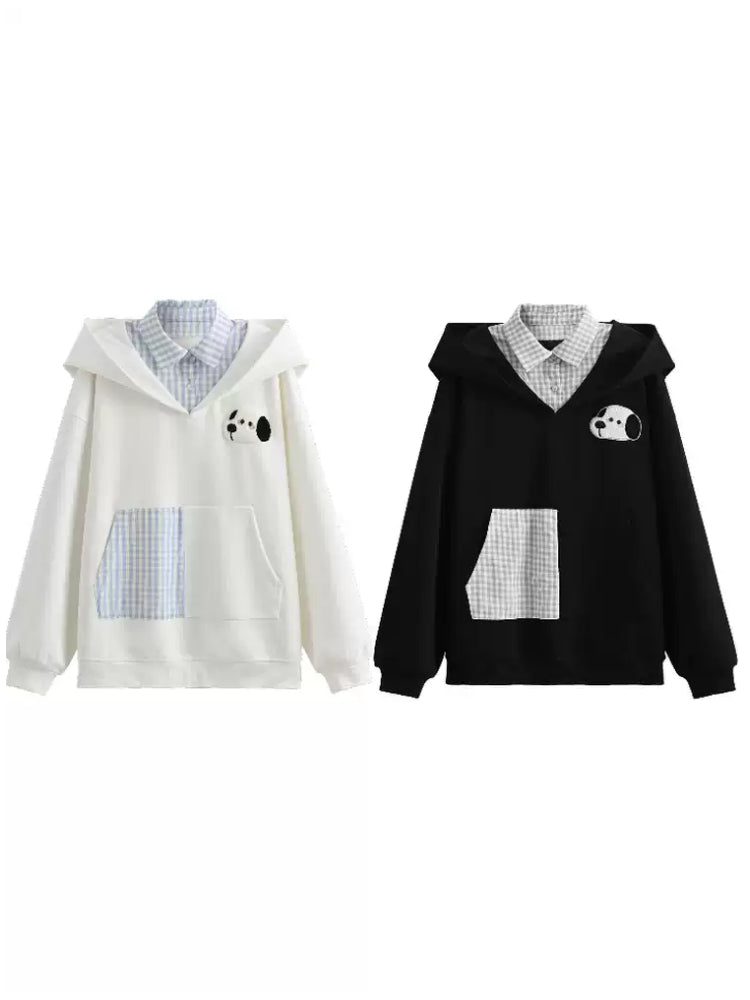 Milk & Paws Puppy Plaid Hoodies-ntbhshop