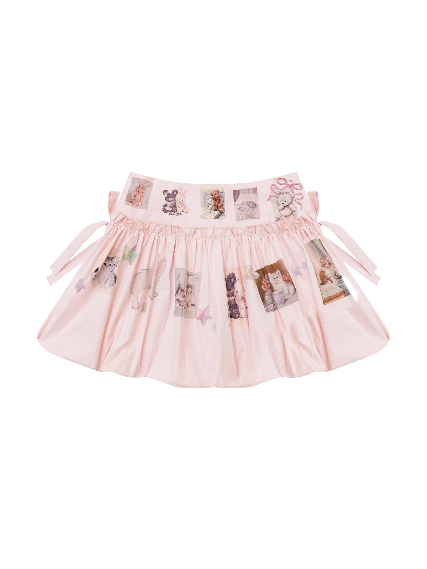 Pink Postcard Bubble Skirt-Bottoms-ntbhshop