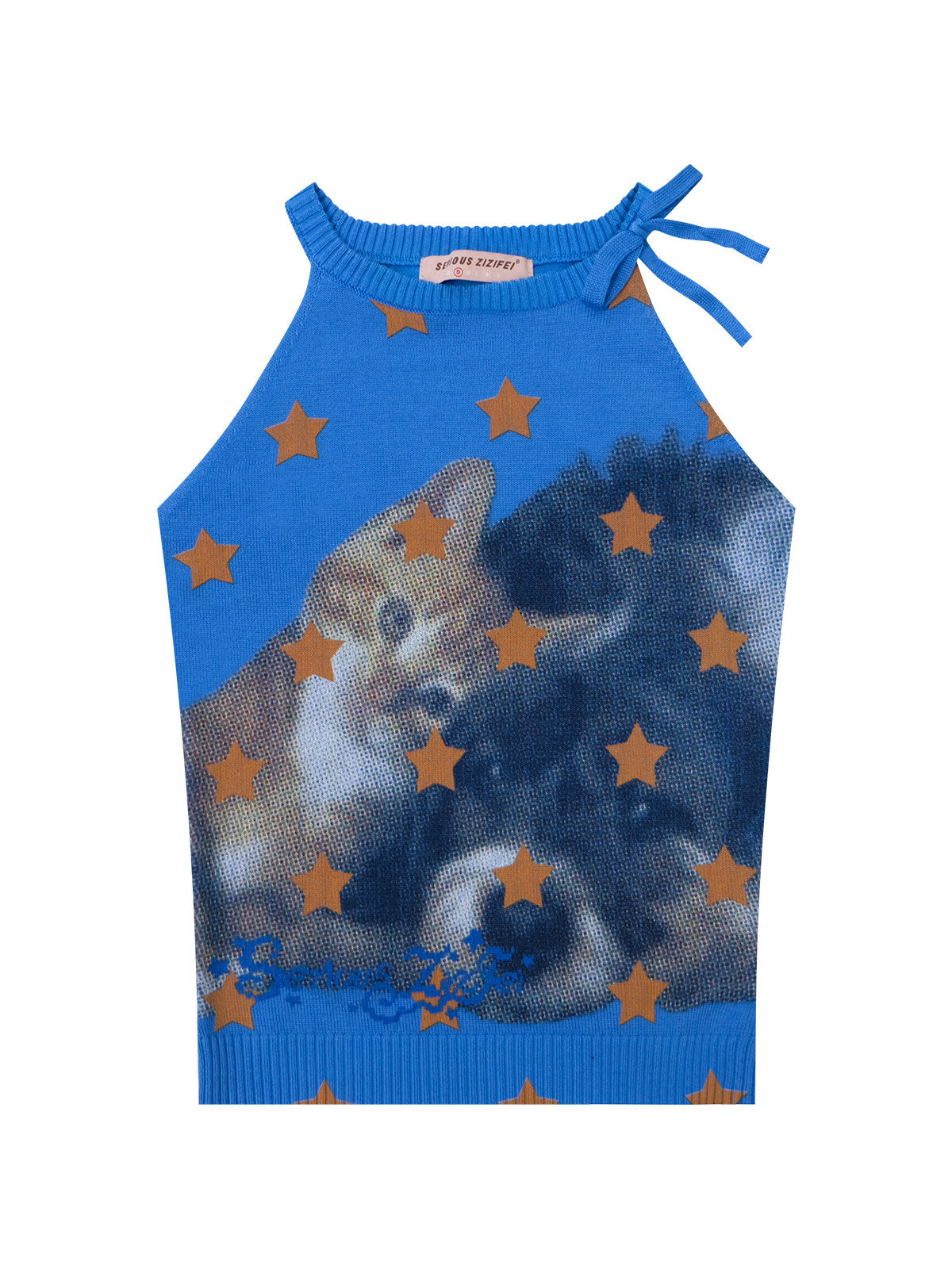 Star Catcher Cat Knit Vests-Tops-ntbhshop