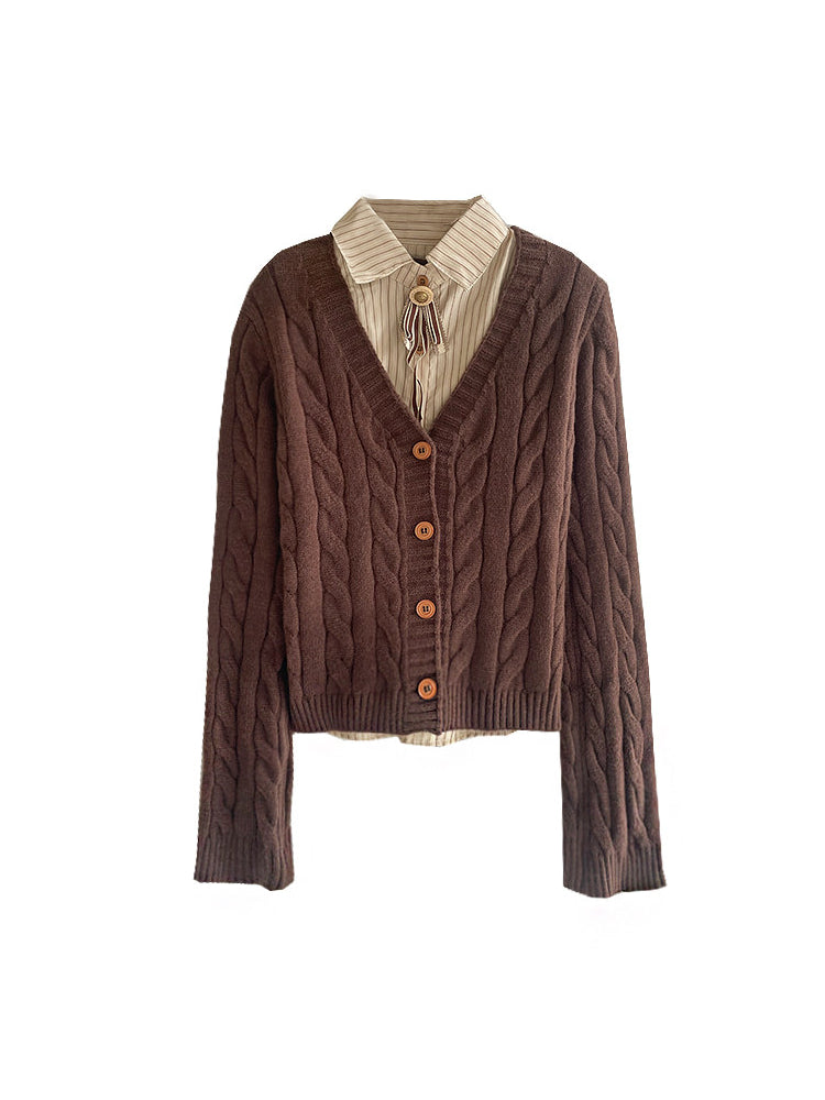 Autumn Poetry Cardigan Top & Midi Skirt-Sets-ntbhshop