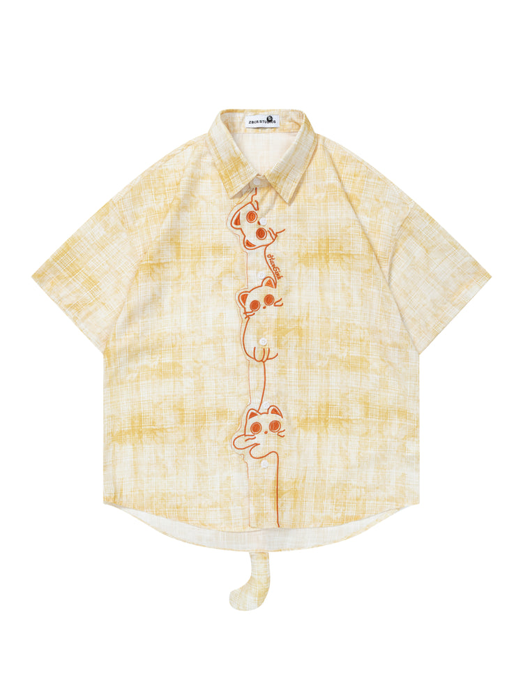 Kitty Giggle Plaid Shirts-Tops-ntbhshop