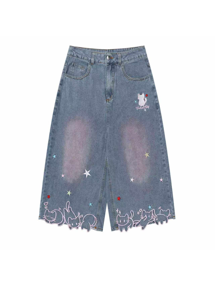 Starry Kitten Capri Jeans-Bottoms-ntbhshop