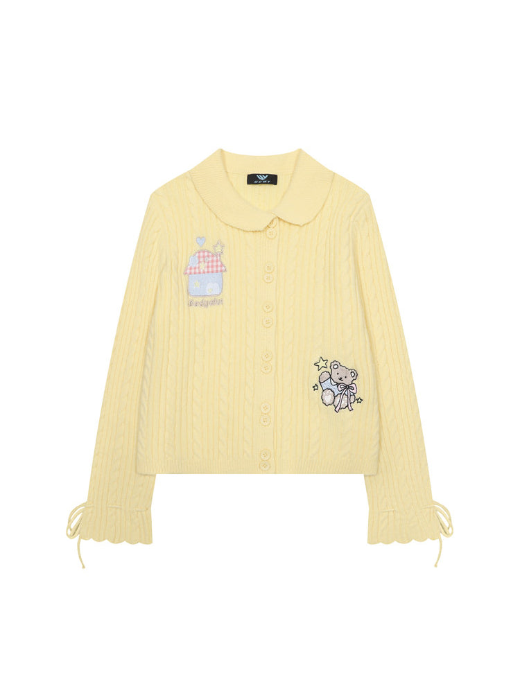 Teddy Mushroom Knit Cardigans-Outerwear-ntbhshop