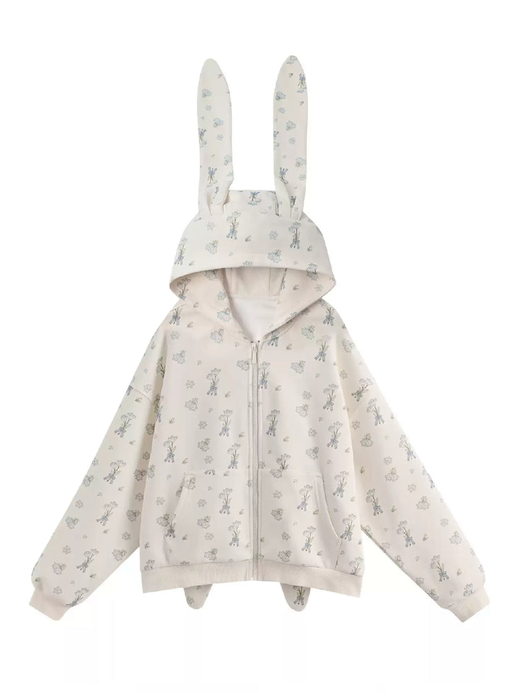 Milk Bunny Home Sweat Jacket & Sweatpants-Sets-ntbhshop