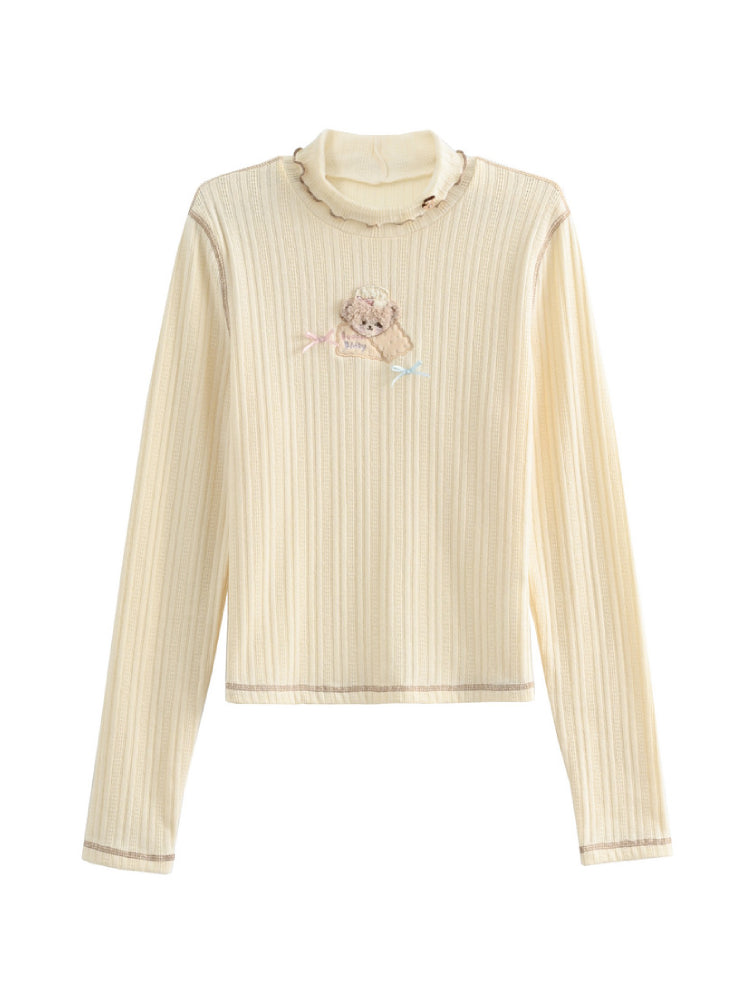 Biscuit Academia Ribbed Base Top-Tops-ntbhshop