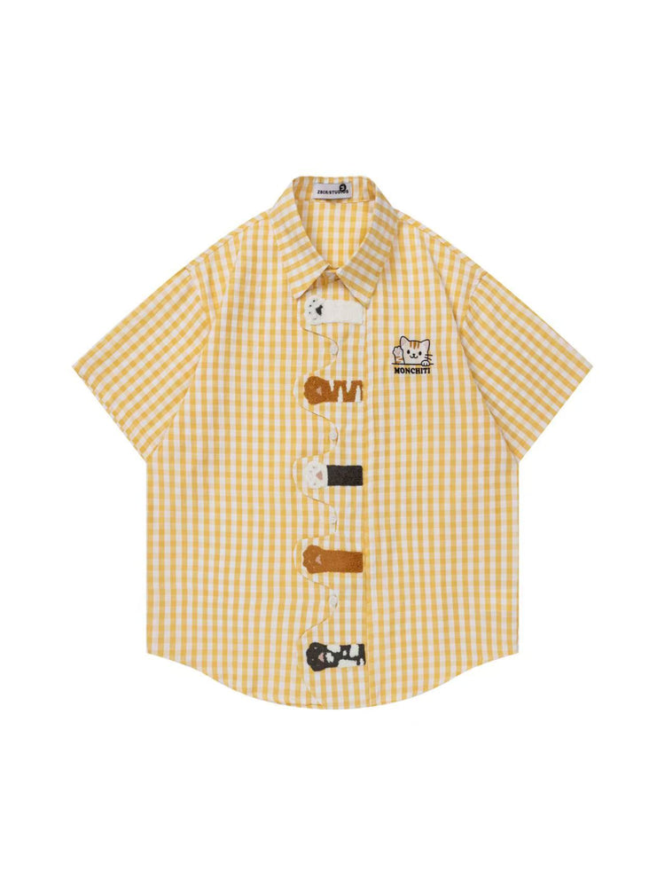Kitty Pals Plaid Shirts-Tops-ntbhshop