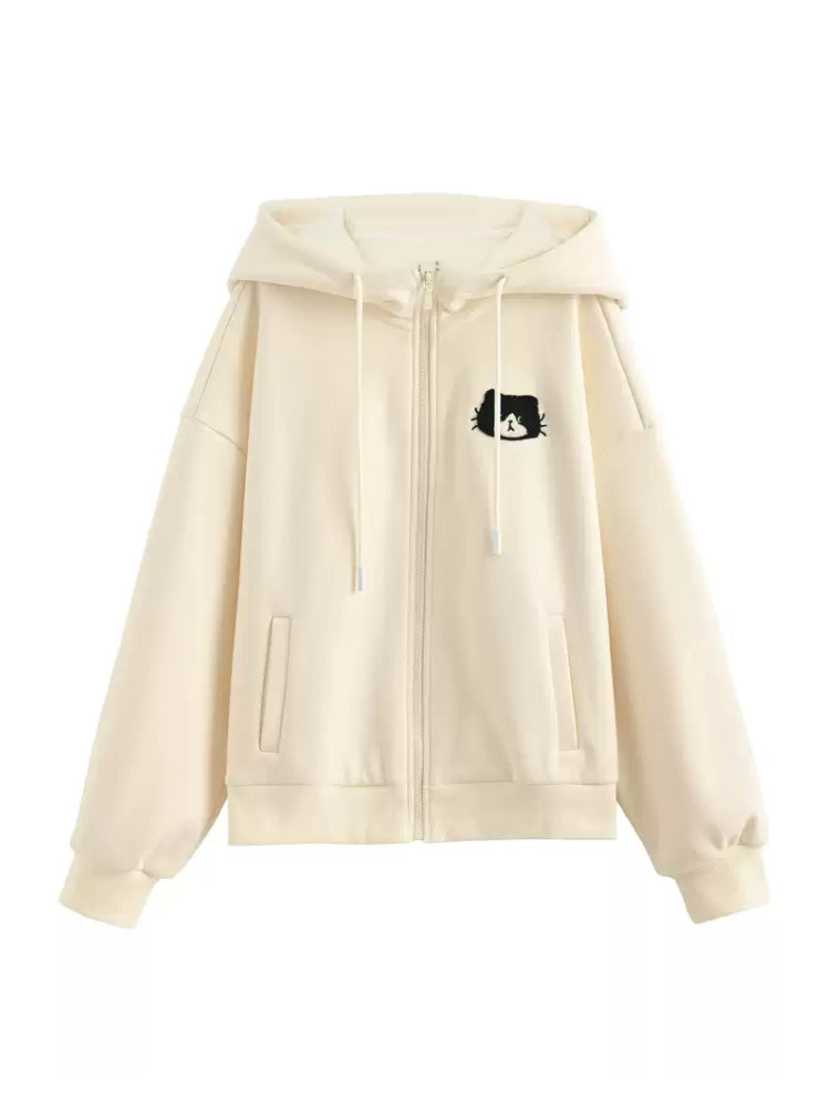 Milk Cat Cloudy Hooded Jacket & Sweatpants-Sets-ntbhshop