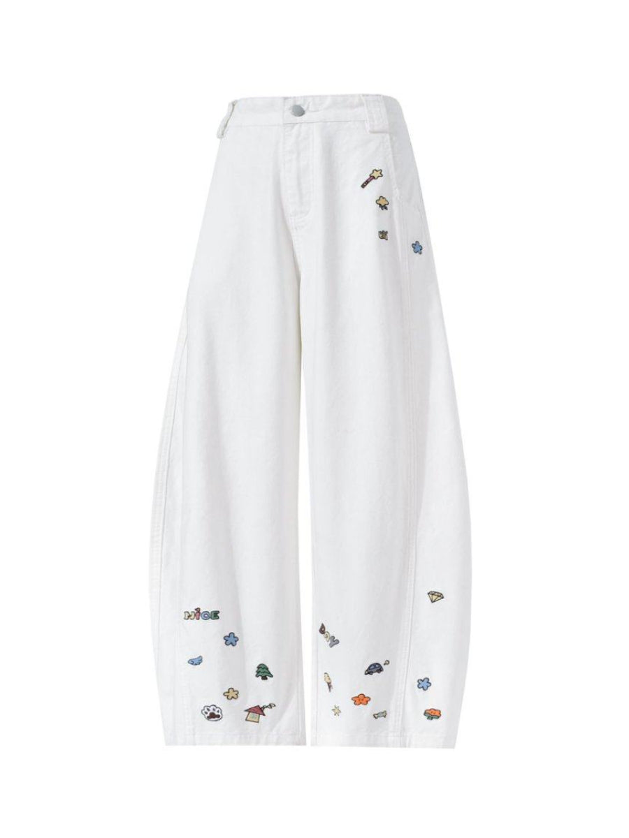 Cloud Sprinkle Wide Leg Jeans-Bottoms-ntbhshop