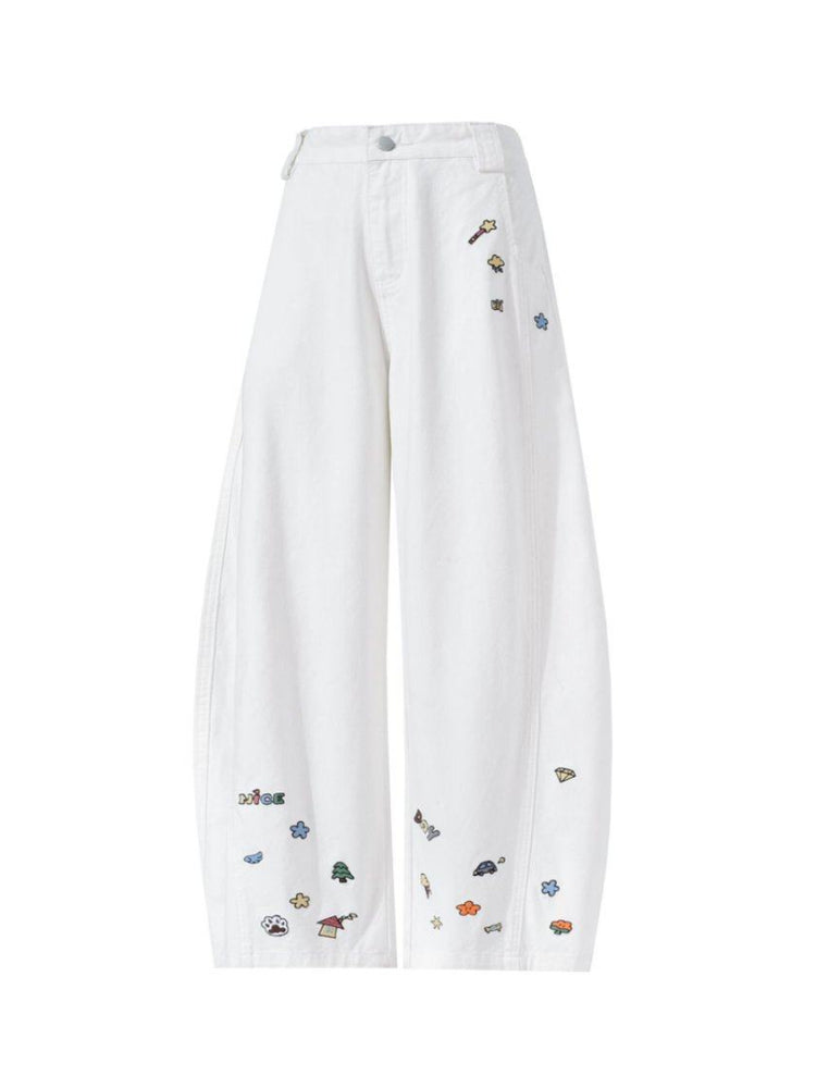 Cloud Sprinkle Wide Leg Jeans-Bottoms-ntbhshop