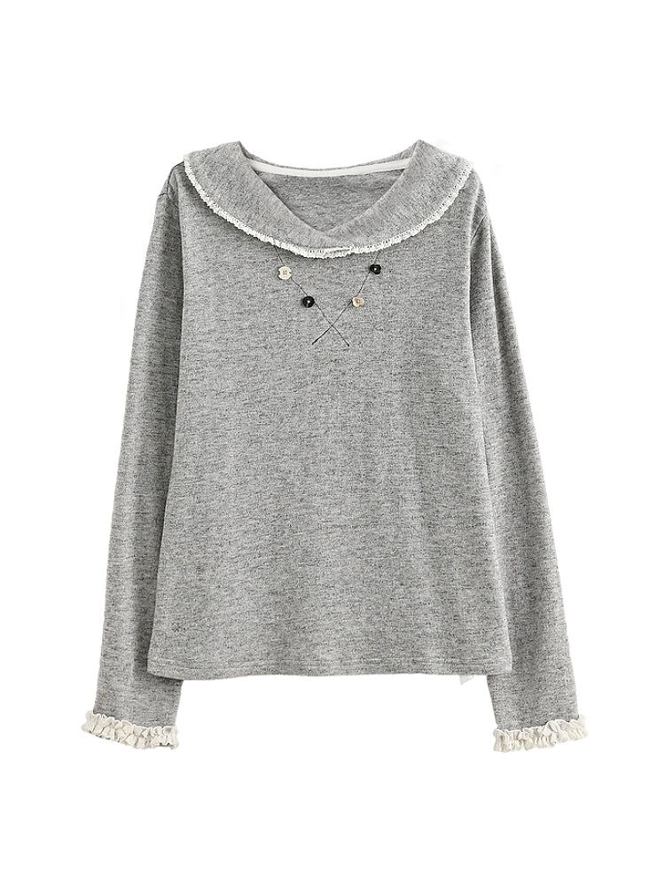 Silent Café Lace Knit Base Top-ntbhshop