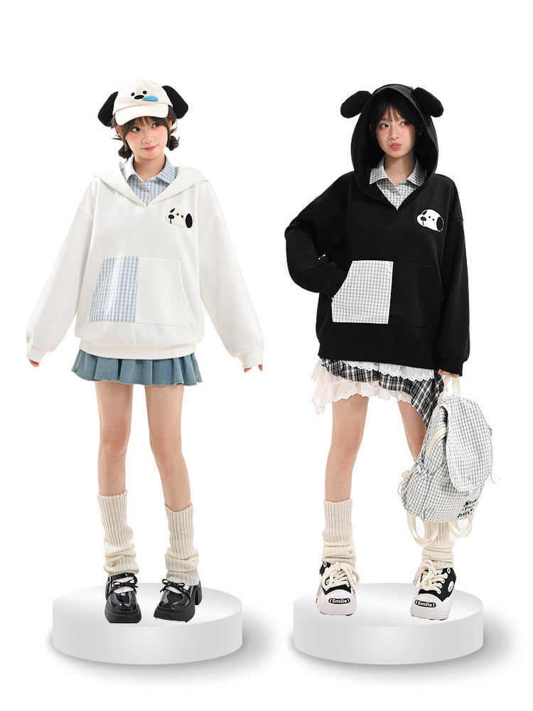 Milk & Paws Puppy Plaid Hoodies-ntbhshop