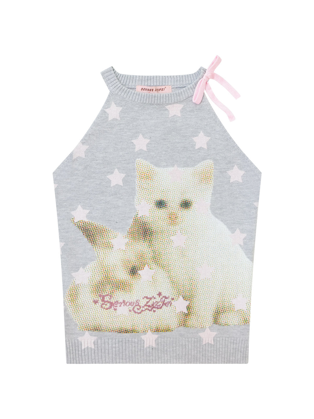 Star Catcher Cat Knit Vests-Tops-ntbhshop