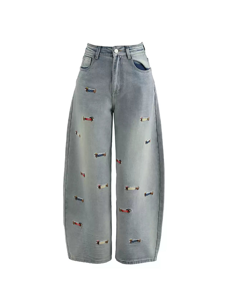 Bus Stop Dachshund Jeans-Bottoms-ntbhshop