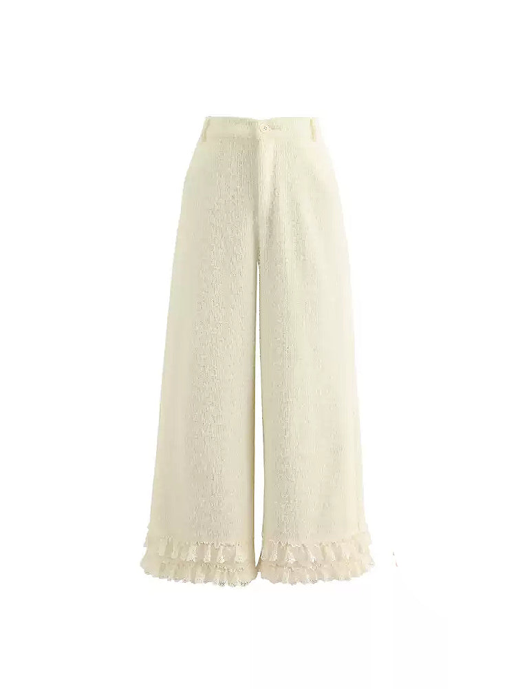 Sweet Lace Fleece Pants-Bottoms-ntbhshop