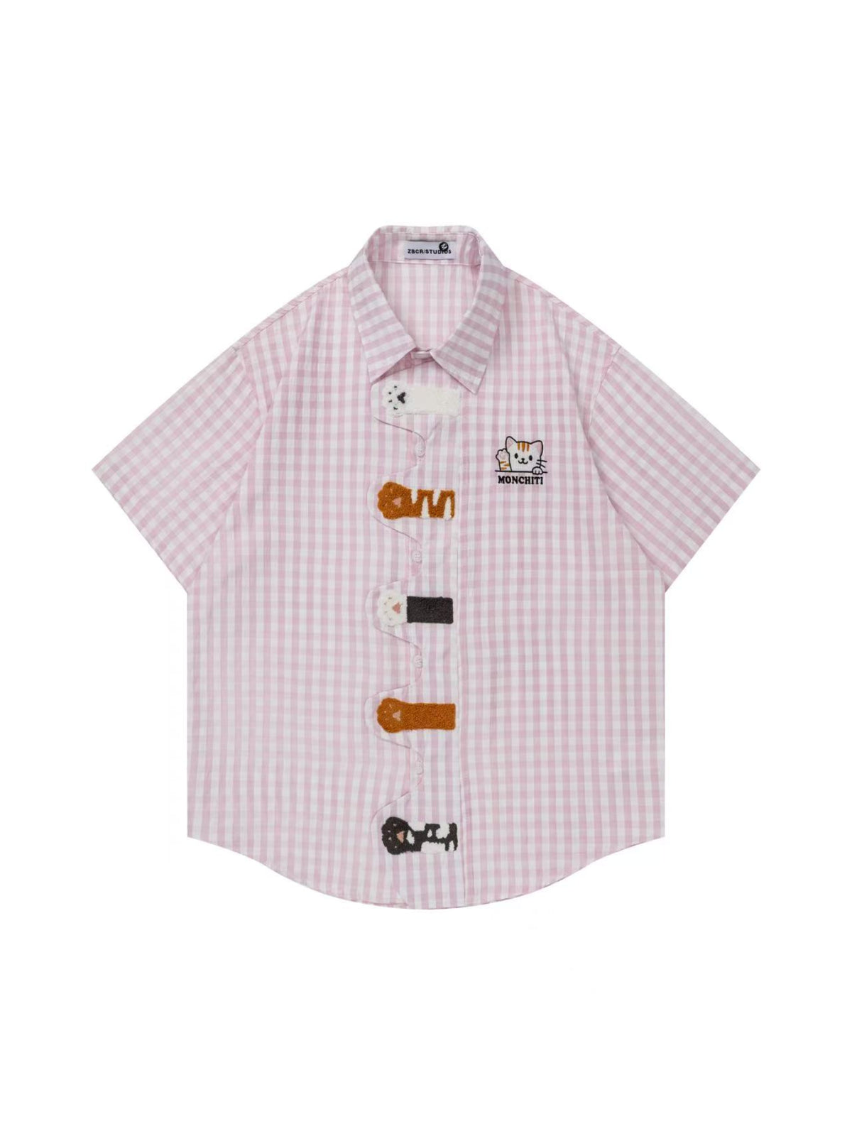 Kitty Pals Plaid Shirts-Tops-ntbhshop