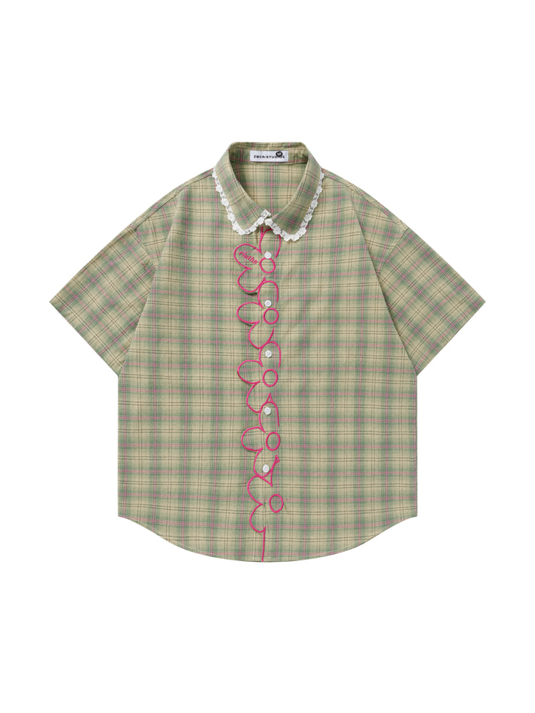 Garden Giggle Plaid Shirt-Tops-ntbhshop