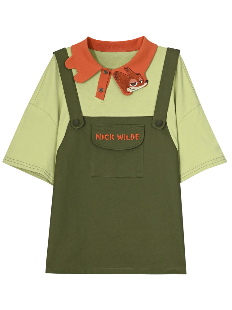 Zootopia Faux Two-Piece Polo Tees-ntbhshop