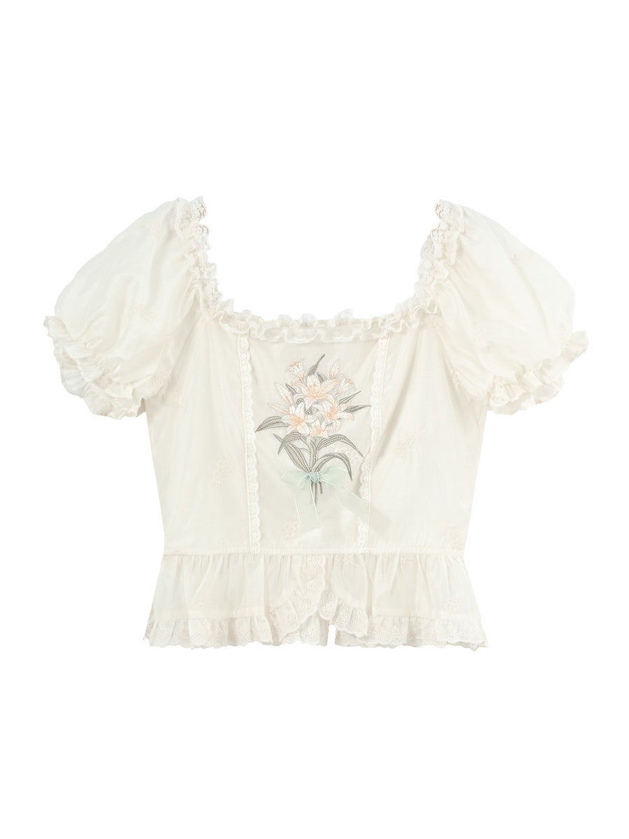 Lily Veil Ruffle Blouse-Tops-ntbhshop