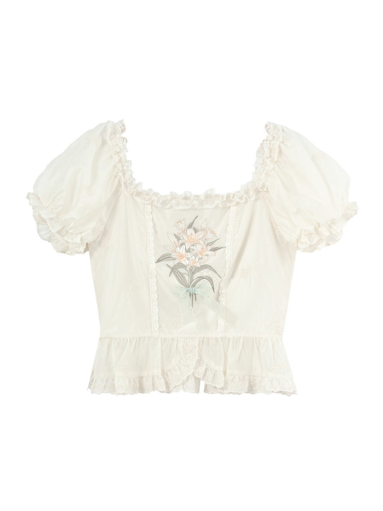 Lily Veil Ruffle Blouse-Tops-ntbhshop