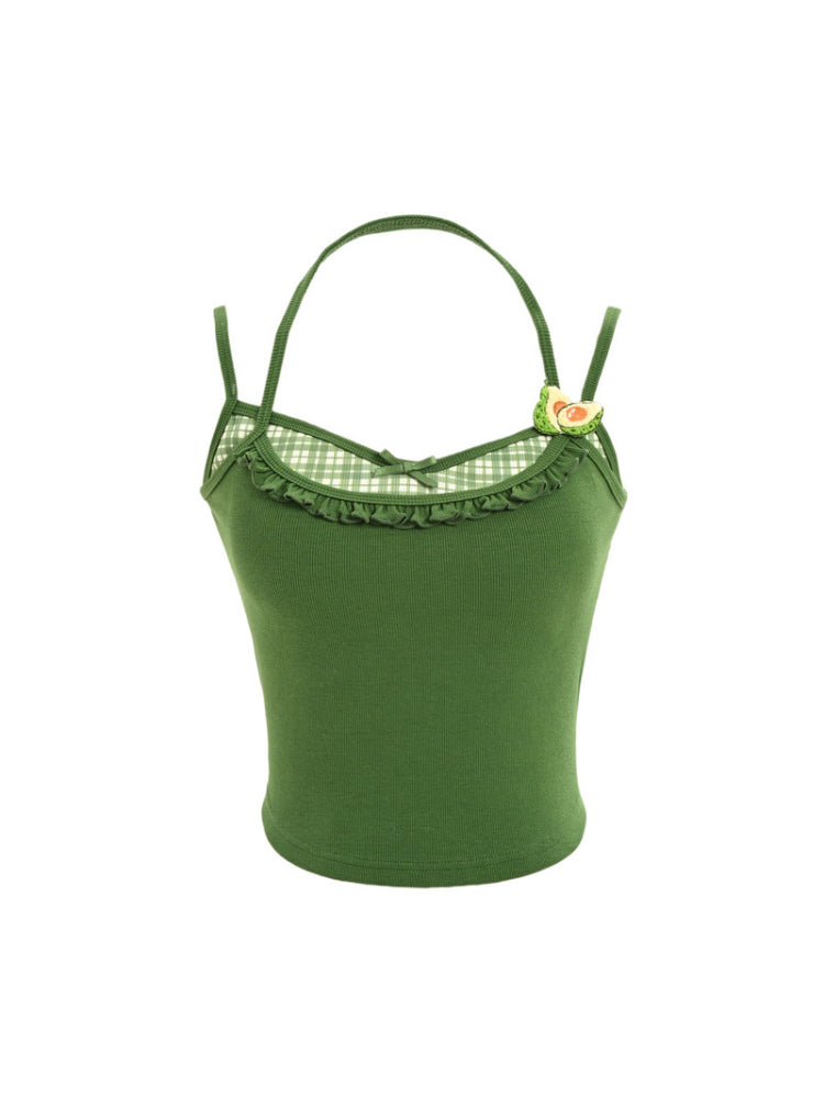 Dopamine Fruit Ribbed Bra Camisoles-Tops-ntbhshop
