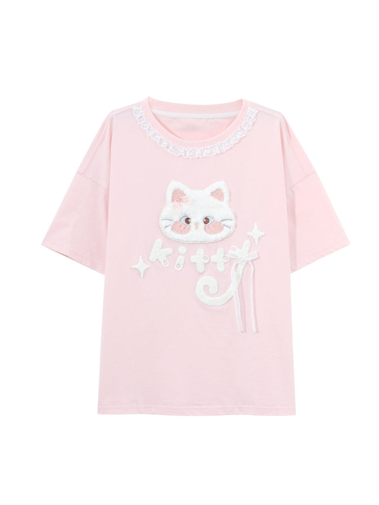 Cloud Kitten Crop Tops & Tees-Tops-ntbhshop
