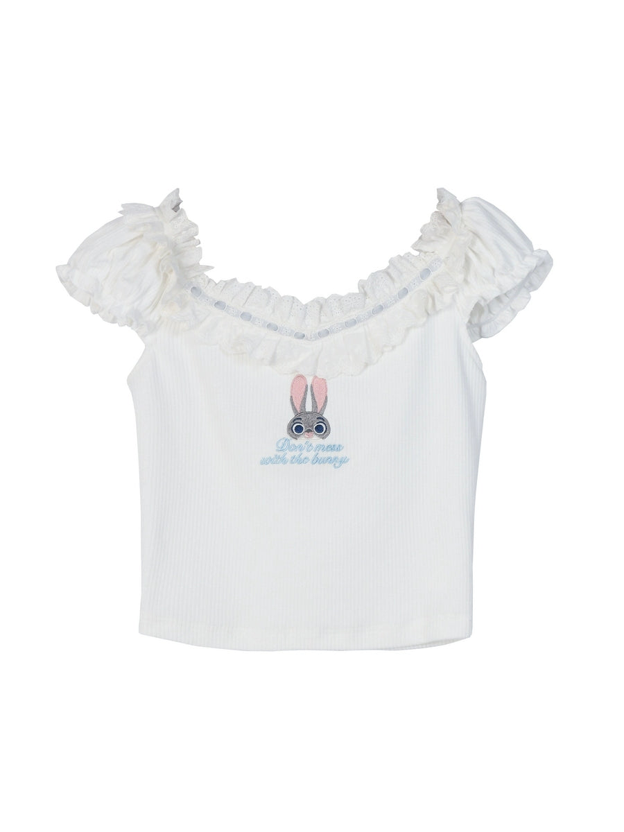 Zootopia Judy Ruffle Sleeve Slim Fit Top-ntbhshop