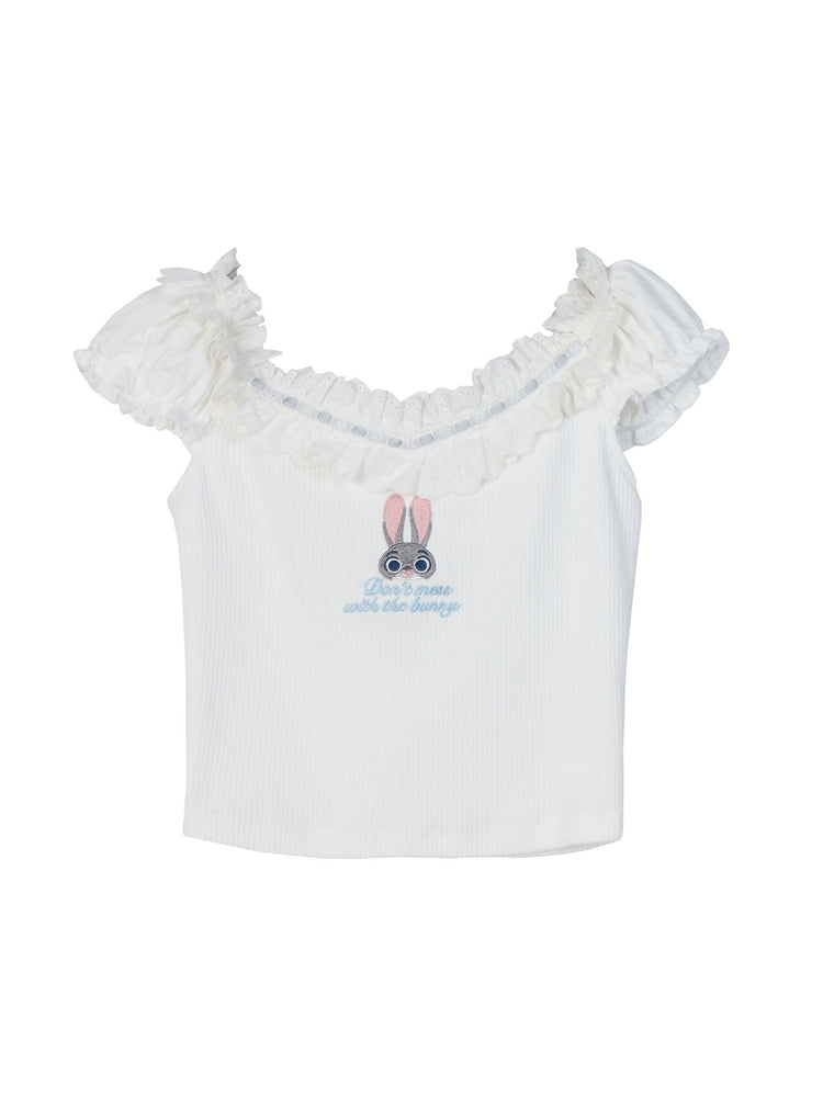 Zootopia Judy Ruffle Sleeve Slim Fit Top-ntbhshop