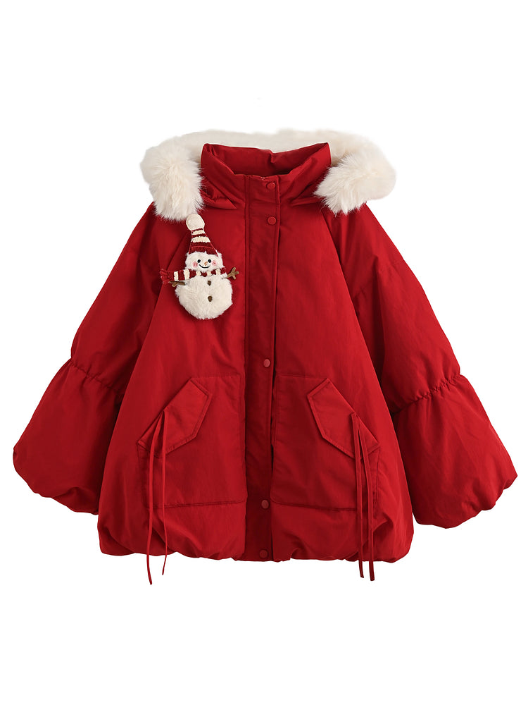 Snowman Holiday Cozy Puffer Jacket-ntbhshop