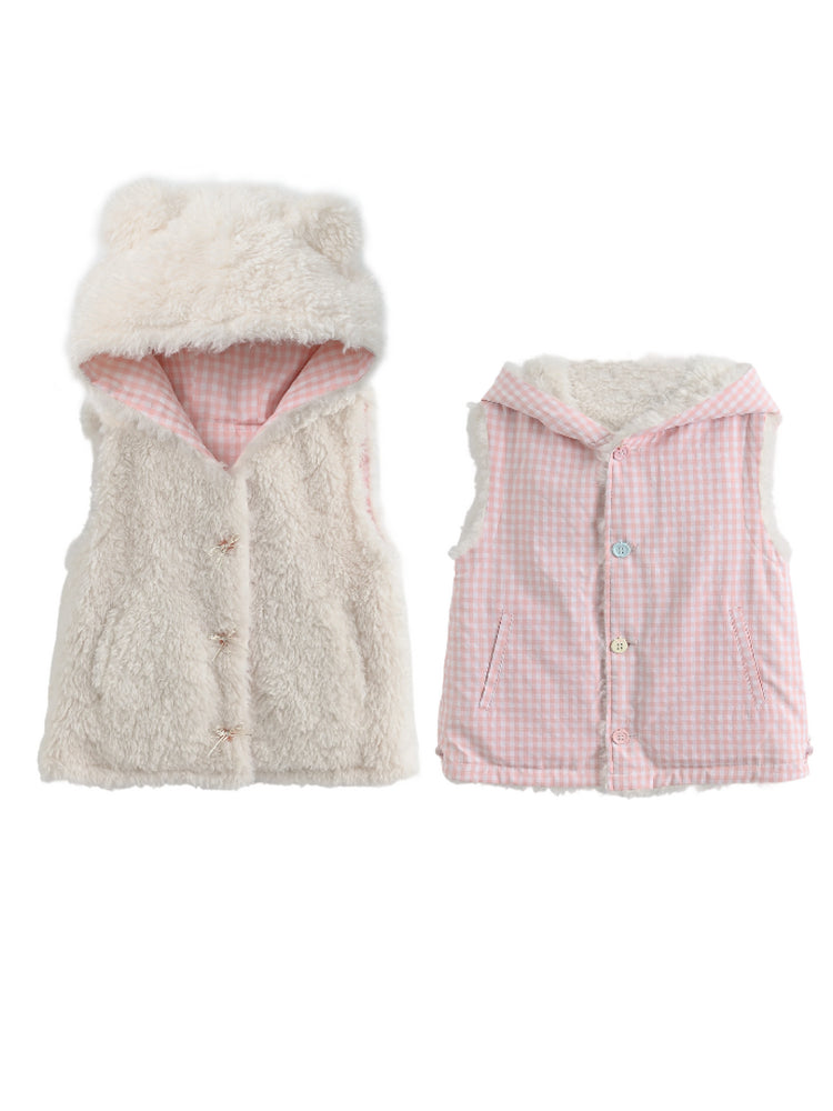 Bear in Bloom Reversible Puffer Vest-Outerwear-ntbhshop
