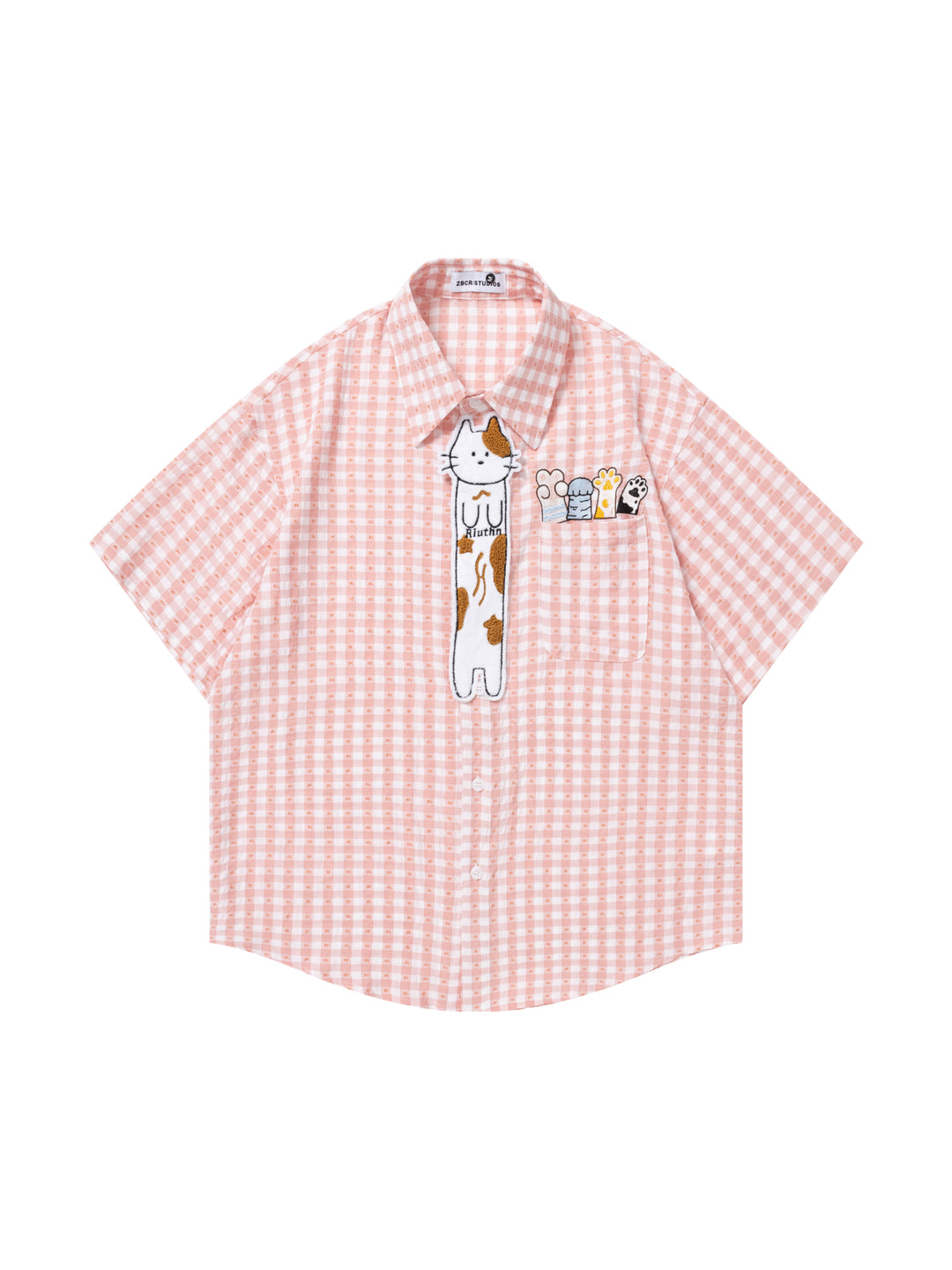 Kitten Picnic Gingham Shirt-Tops-ntbhshop