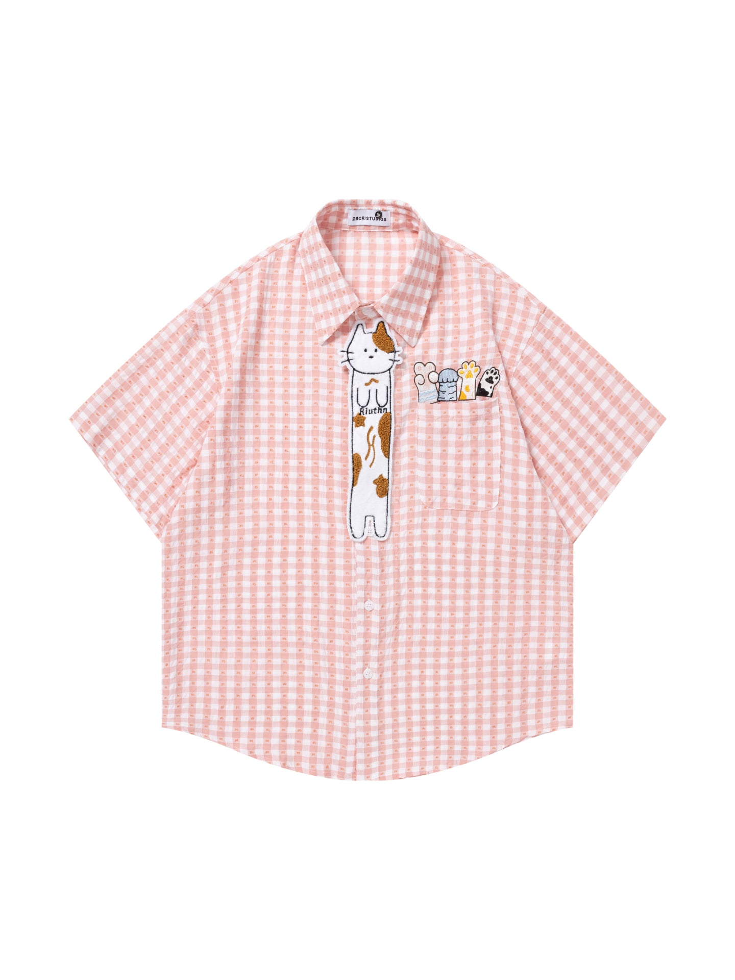 Kitten Picnic Gingham Shirt-Tops-ntbhshop