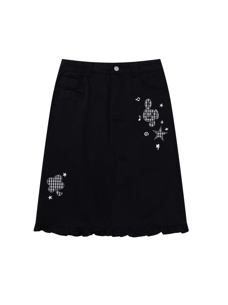 Whimsy Melody Cotton Midi Skirts-Bottoms-ntbhshop