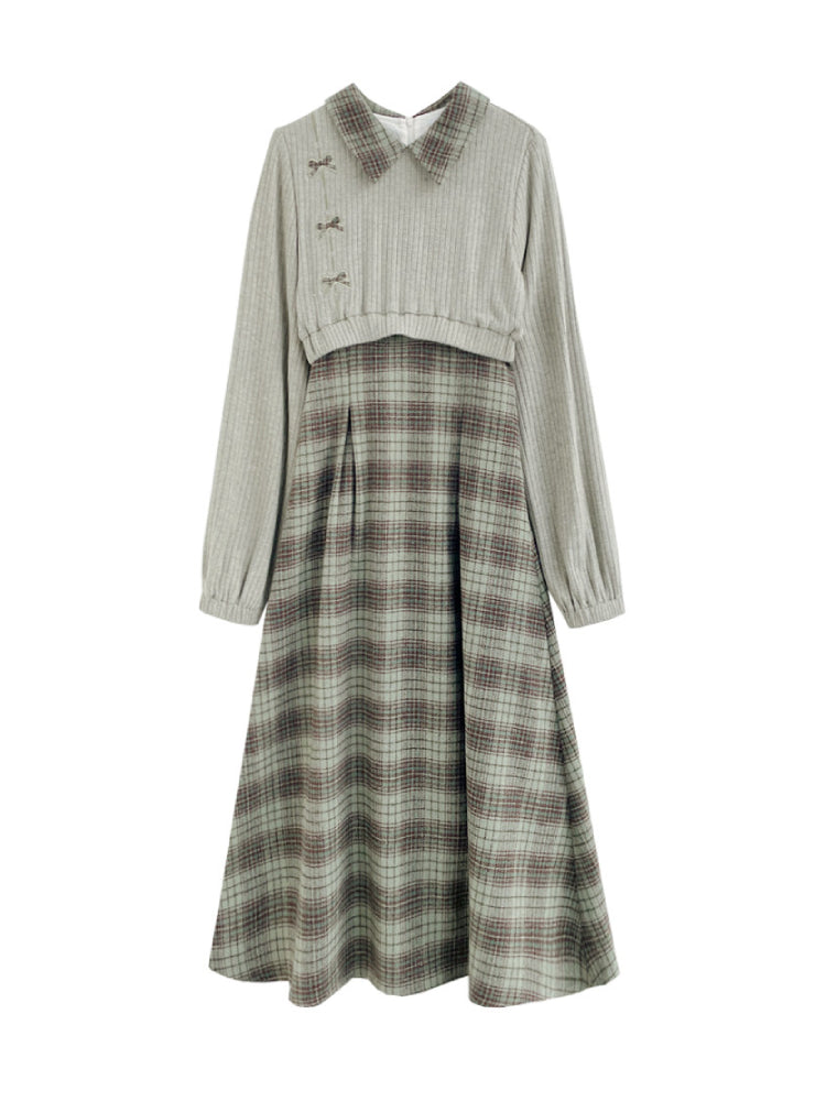 Mossbound Plaid Midi Dress-Dresses-ntbhshop