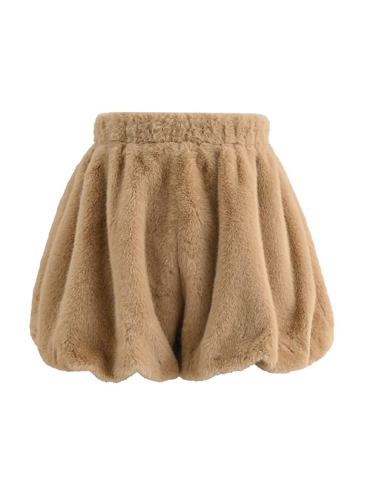 Honey Cabin Plush Bubble Shorts-ntbhshop