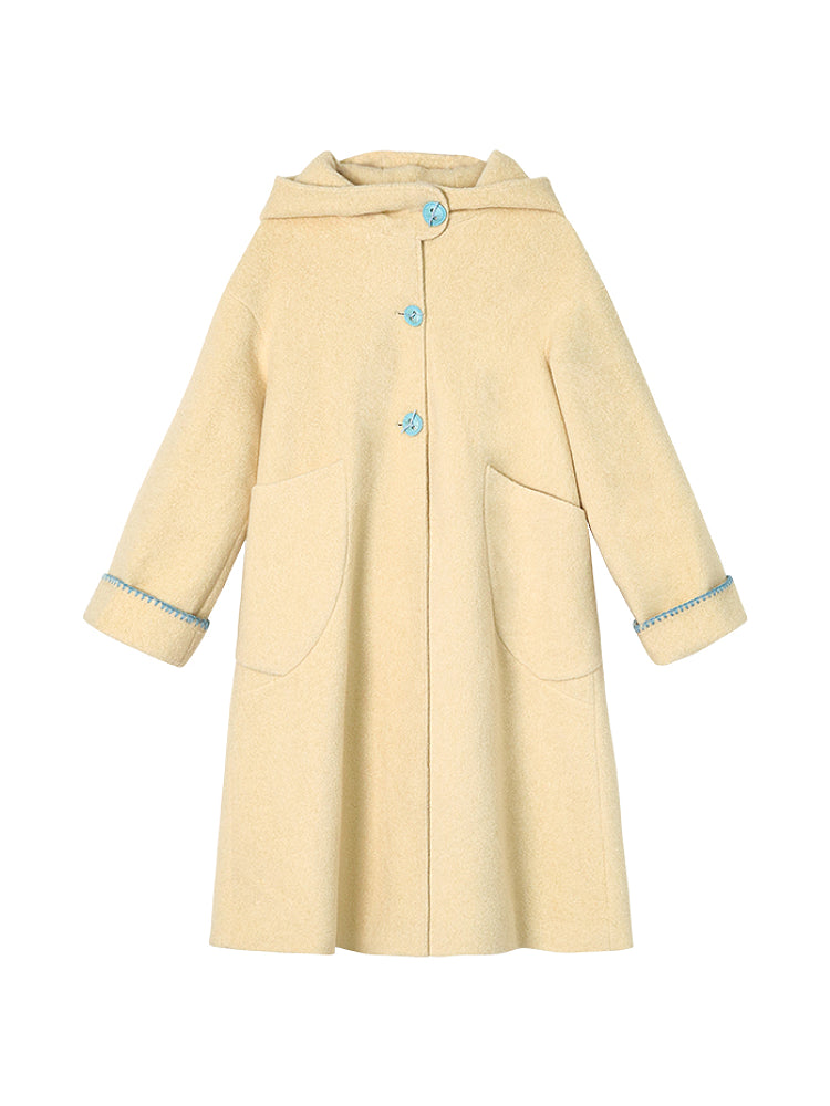 Cheese Trap Dopamine Trim Woolen Coat-ntbhshop