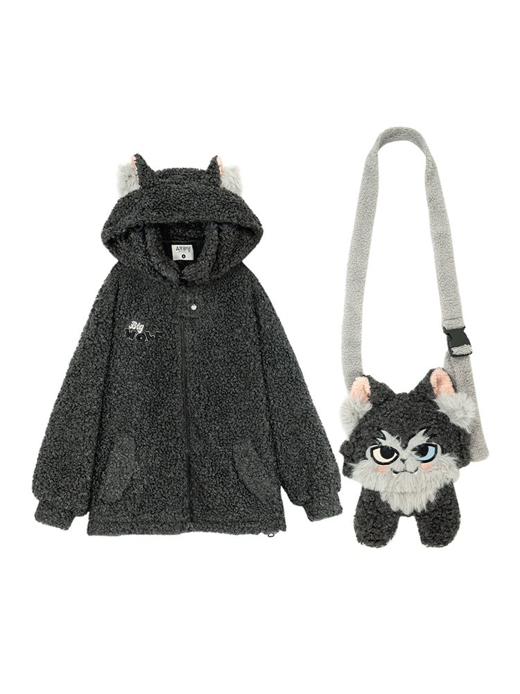 Twilight Wolf Cozy Fleece Jacket & Bag-ntbhshop