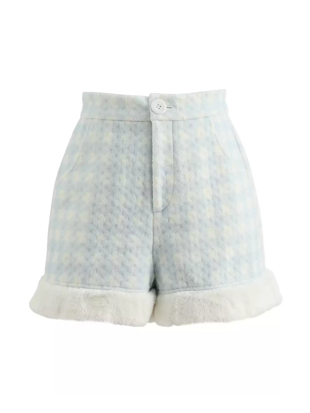 Cloud Milk Plaid Cuddle Shorts-Bottoms-ntbhshop