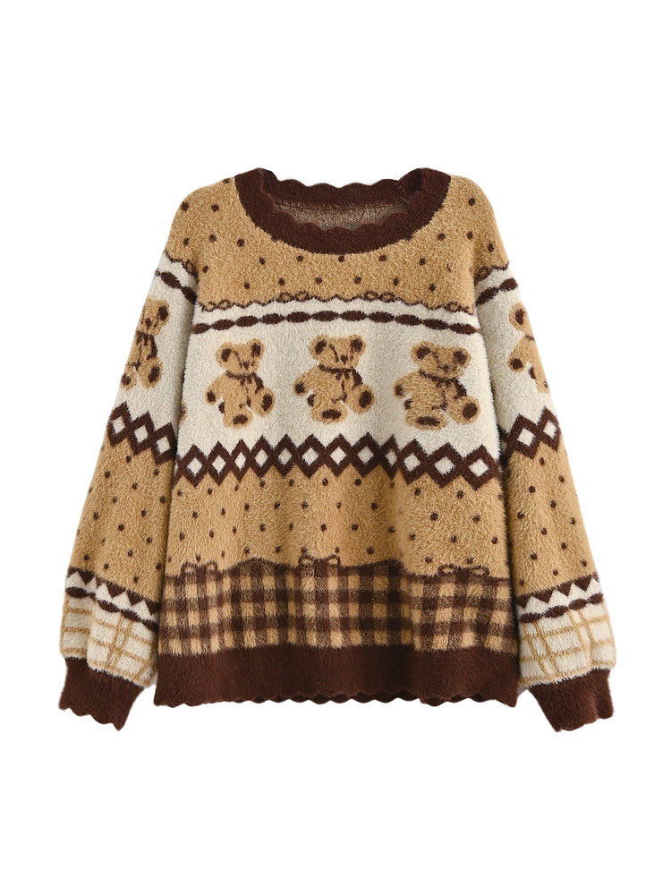 Cocoa Teddy Chalet Knit Sweater-ntbhshop