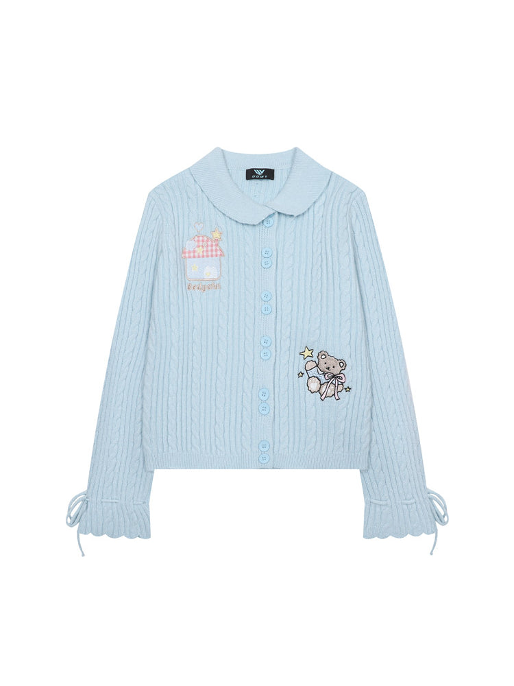 Teddy Mushroom Knit Cardigans-Outerwear-ntbhshop