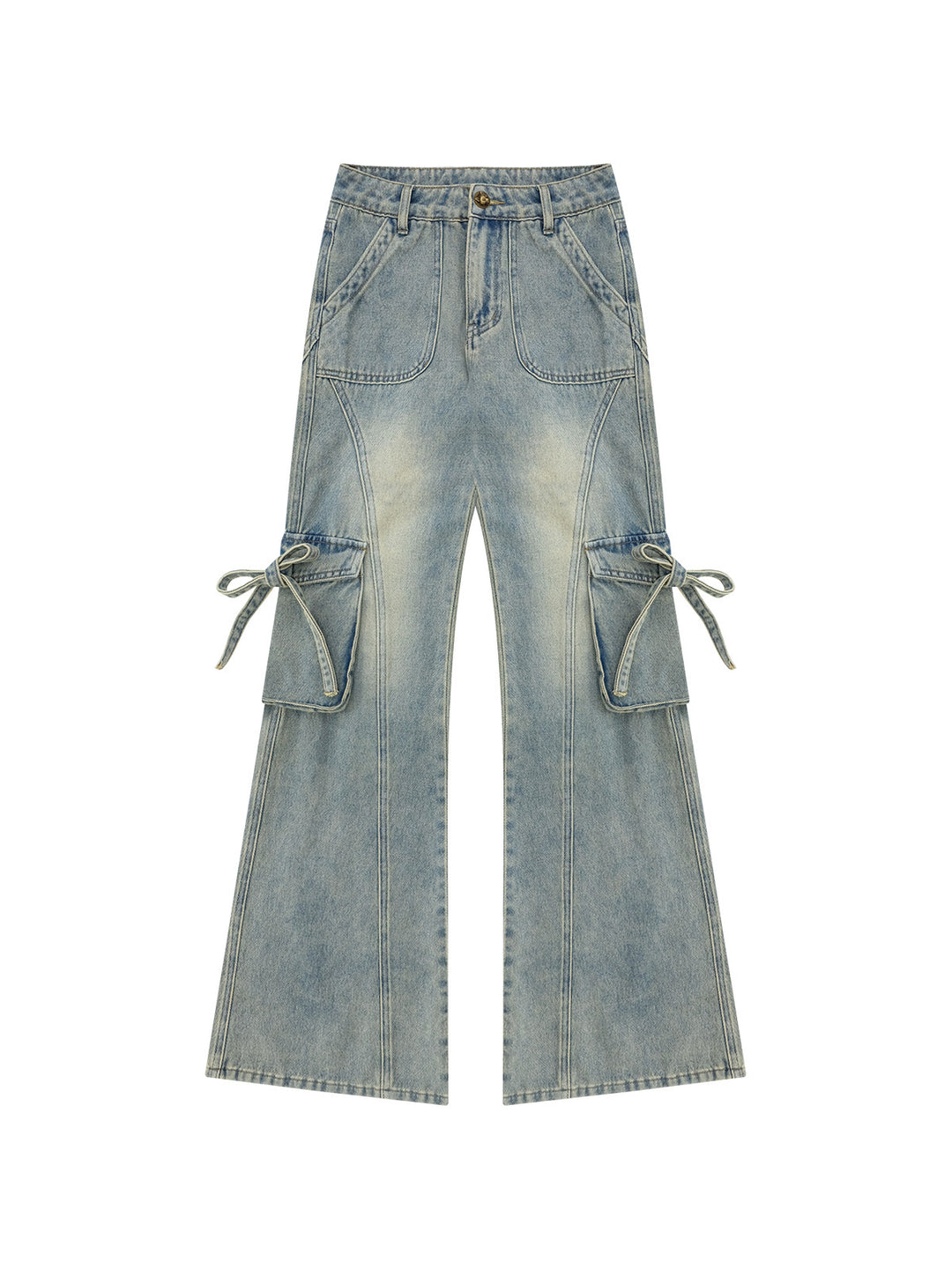 Bow Pocket Bootcut Jeans-Bottoms-ntbhshop