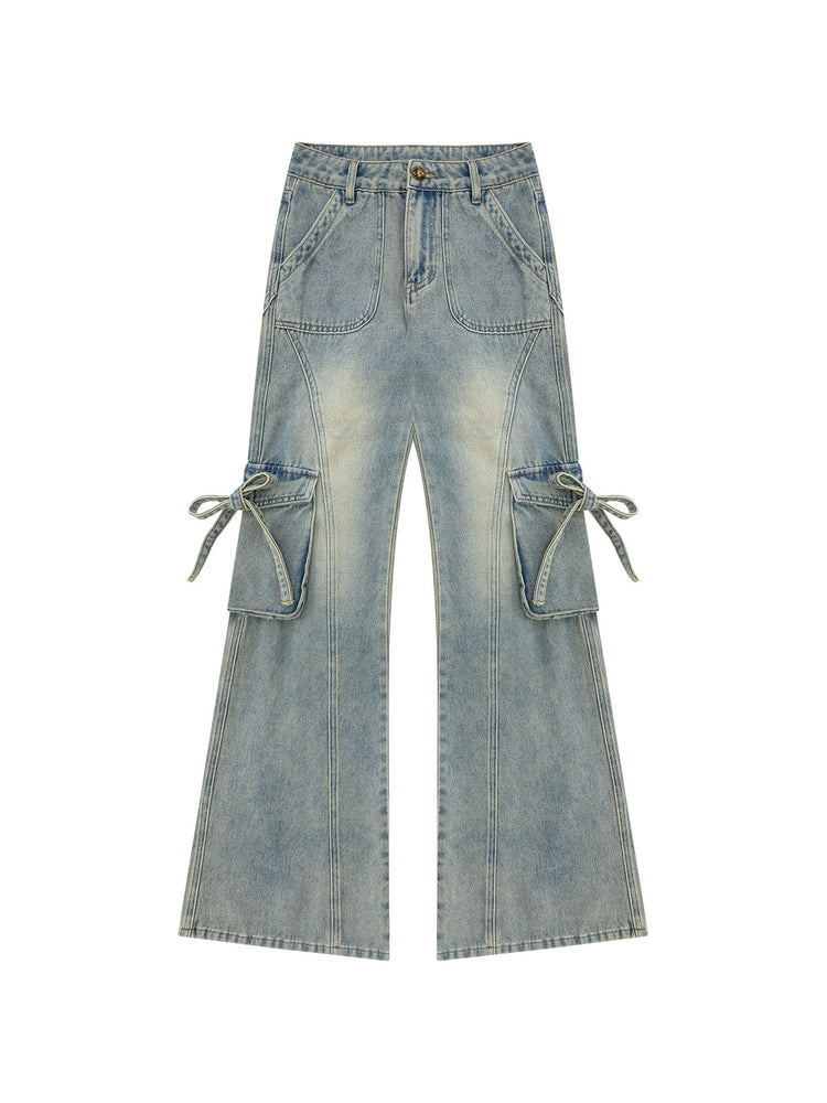 Bow Pocket Bootcut Jeans-Bottoms-ntbhshop