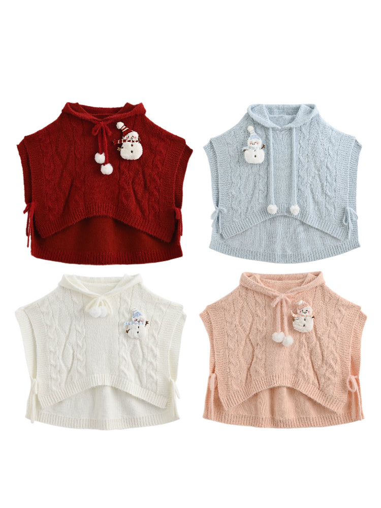 Snowman Cottage Knit Capes-Outerwear-ntbhshop
