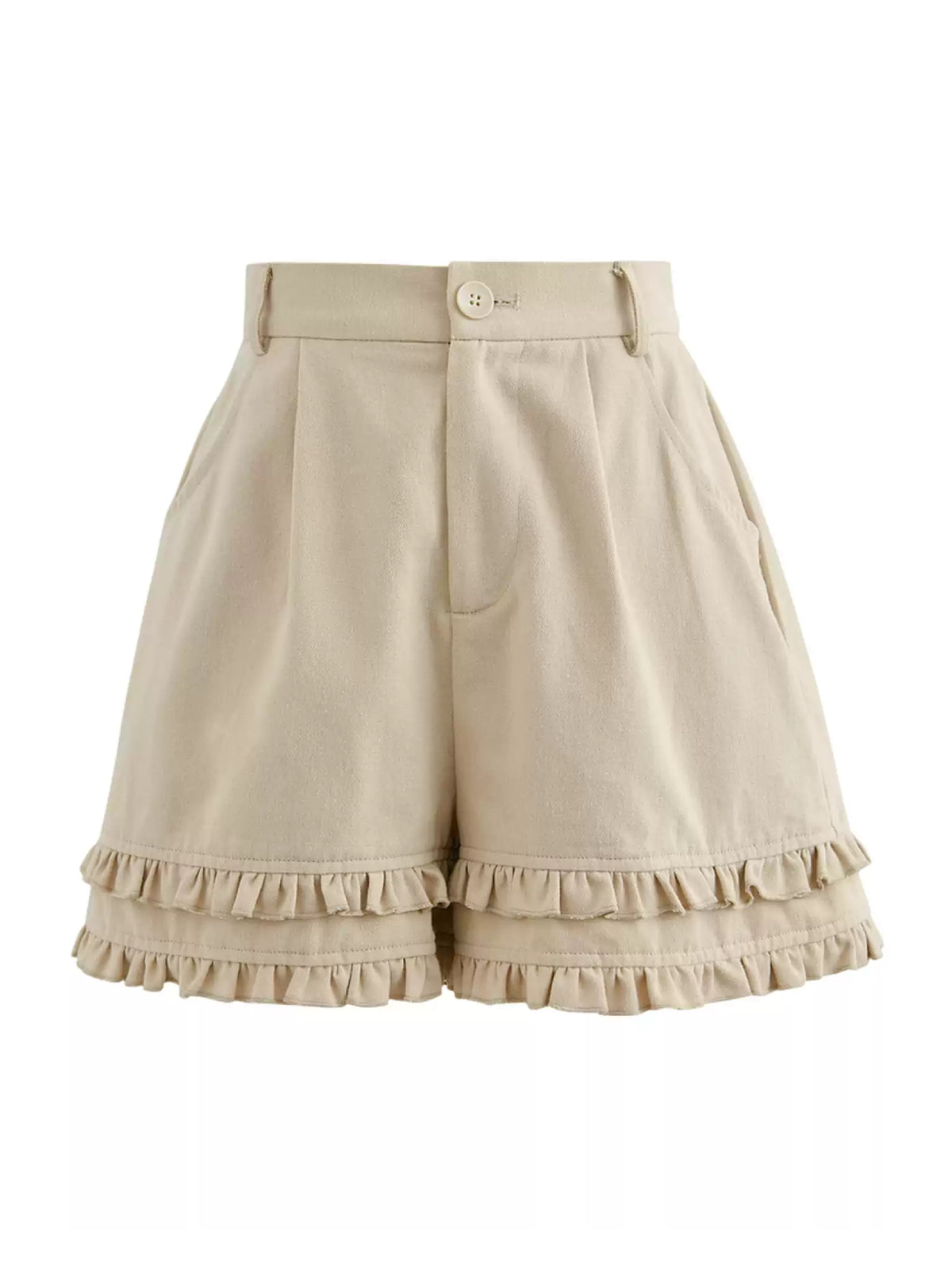 Milk Ruffle Cotton Shorts-Bottoms-ntbhshop
