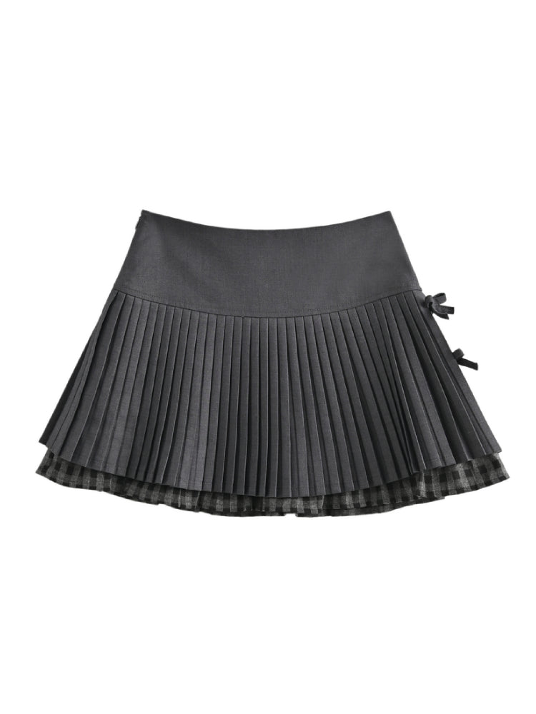 Mooncoal Double Hem Pleat Skirts-ntbhshop