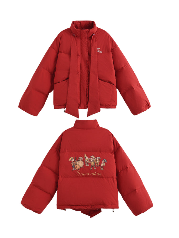 Snow White Cozy Crop Puffer Jacket-ntbhshop