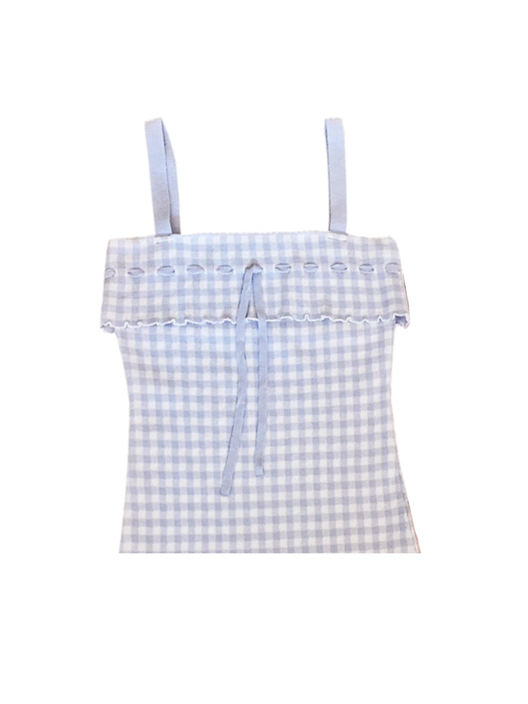 Pastel Plaid Knit Camisoles-ntbhshop