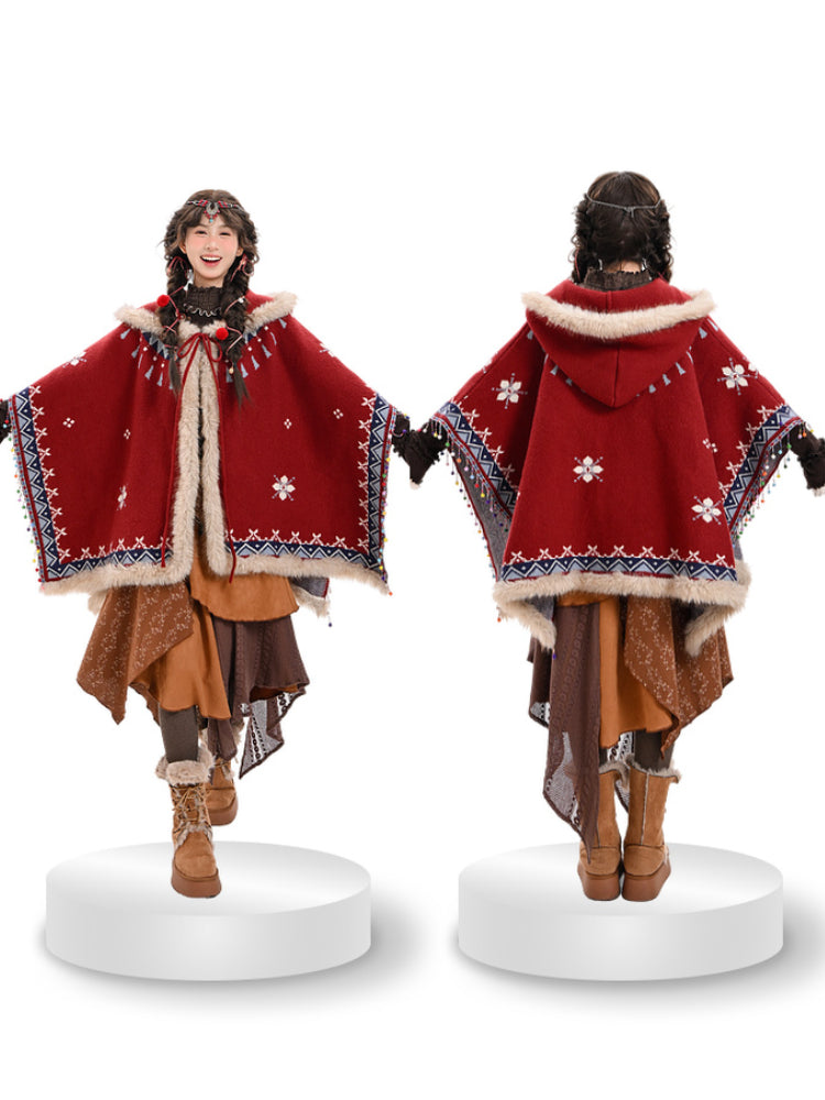 Hearthwind Jacquard Hooded Cape-ntbhshop
